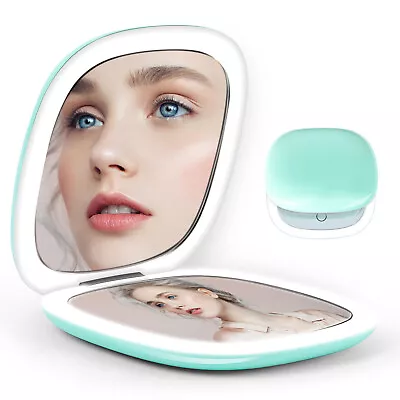 Folding LED Makeup Mirror 1X & 10X Magnifier Vanity For Travel Home Office Purse • $13.99