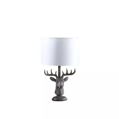 ORE International Rustic Table Lamp H18 XW11 XD11  Stag Elk Deer Bronze/White • $70.70