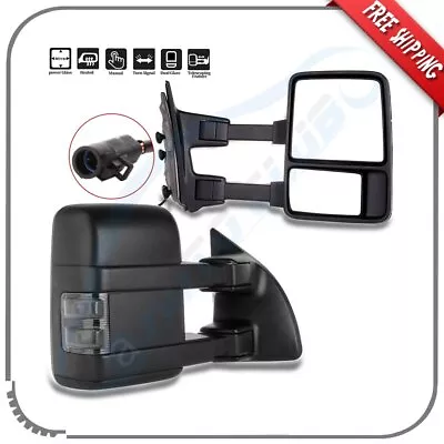 For 99-07 Ford F250 F350 F450 F550 Power Heated Smoke Signal Towing Mirrors Pair • $102.99