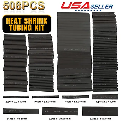 508Pcs Heat Shrink Tubing Insulation Shrinkable Tube 3:1 Wire Cable Sleeve Kit • $10.98