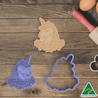 Unicorn Cookie Cutter And Embosser Stamp • $12.14