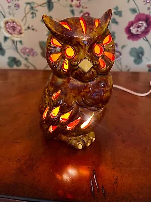 Vintage 1970's MCM Ceramic Owl Lamp RARE • $69