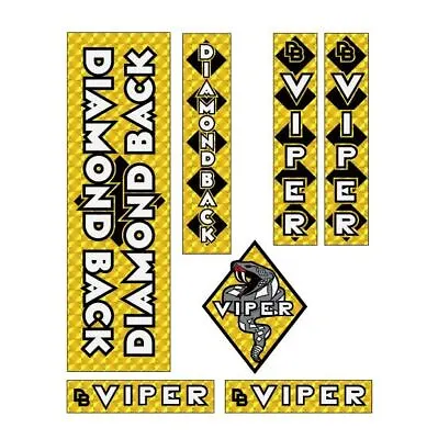 Diamond Back - 1983 Viper - GOLD PRISM Decal Set - Old School Bmx • $66