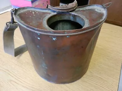 1900's Copper Minnow Bucket/Pail/ Canister W/Straps  10  X 11 X 5  Galvanized • $229.99