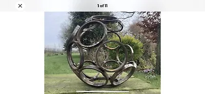 Metal Art Garden Sculpture Modern Will Naturaly Rust 280mm Diameter • £55