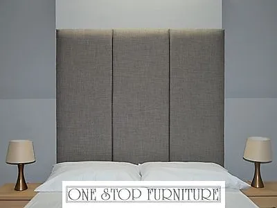 Lima High Headboard Wall Fixing Linen All Sizes & 14 Colours! Cheapest On EBay! • £74.99