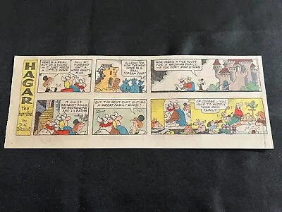 #Q12 HAGAR THE HORRIBLE Lot Of 2 Sunday Quarter Page Comic Strips 1980 • $3.99