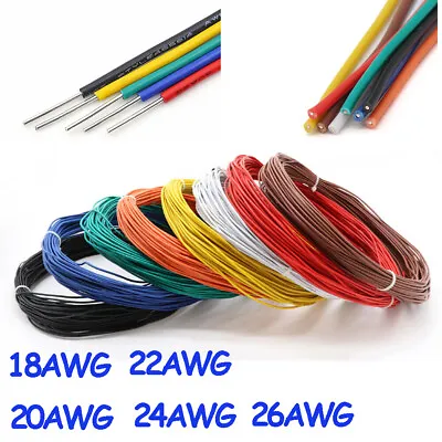 £1.74 • Buy Single Core Single Strand Cable 18AWG ~ 26AWG PVC Electronic Wire Tinned Copper
