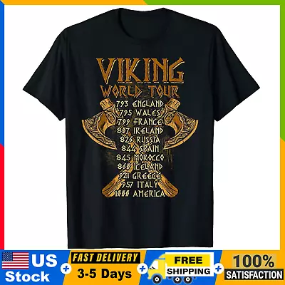 BIG SALE!!! NEW LIMITED Viking World Tour Norse Viking T-Shirt Size S-5XL • $20.69