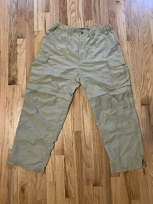 REI Convertible Cargo Pants Mens Large Tan Chino UPF 50+ 28L • $21.99