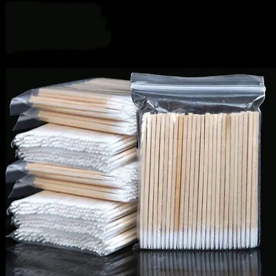 100/500/1000 Disposable Wooden Cotton Bud Swabs Eyelash Extension Removing Tools • £2.81