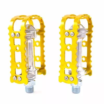 MKS BM-7 Alloy Anodized MTB BMX Old School Flat Bike 9/16  Pedal - Gold • $38