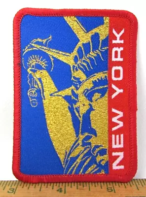 Vintage New York Statue Of Liberty Jacket Patch Woven 1980's Travel Souvenir • $9.99