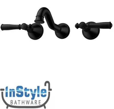 New- Vintage Range- Bath Tap Set- Solid Handle- MATT BLACK • $305