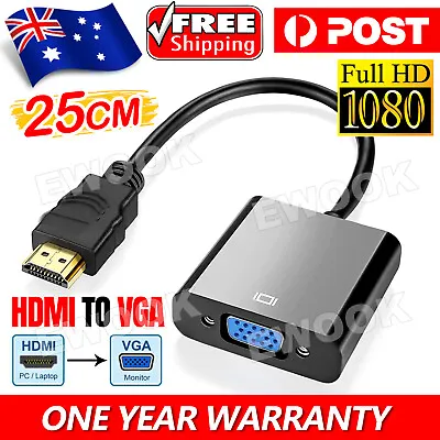 1080P HDMI Male To VGA Female Video Adapter Cable Converter Chipset Built-in • $4.95