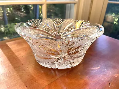 Bohemian Czech Vintage Crystal 8 3/8  Bowl Hand Cut Queen Lace 24% Lead Glass • $79