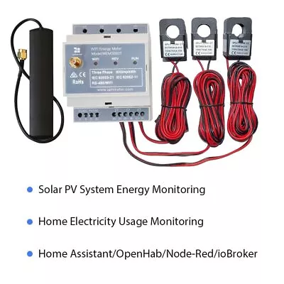3 PHASE WIFI ENERGY METER WEM3080T Modbus TCP/RTU Solar PV Monitor DIN RAIL RCM • $282.15