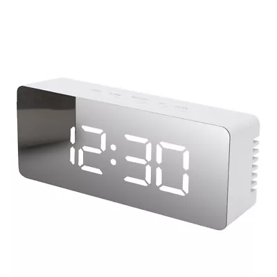 Alarm Clock Digital Led Mirror Desk Table Temperature Time Snooze USB Battery • $16.31