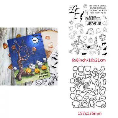 $7.69 • Buy Spooky Tree Metal Cutting Dies Clear Stamp For DIY Scrapbooking Embossing Cards