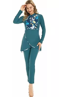 Modest Burkini Muslim Full Cover Islamic Swimsuit Swimwear Bathing Suit 8-10  • £12.99