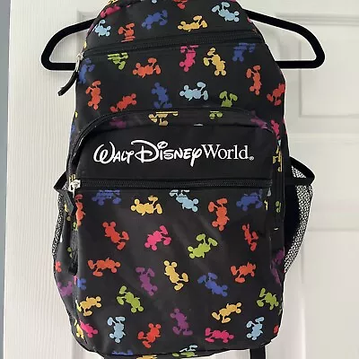 Walt Disney World Parks MultiColor Mickey Mouse Large Backpack-Authentic-EUC • $25