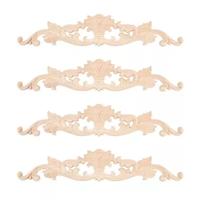 4Pcs Wooden  Onlay Appliques Wood Carving Decal Unpainted Furniture1075 • $9.30