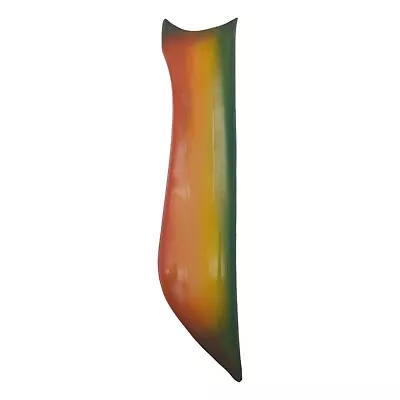 Handmade Signed Pottery Wall Pocket Vase - 13  Colorful Red Orange Green Rainbow • $36.72