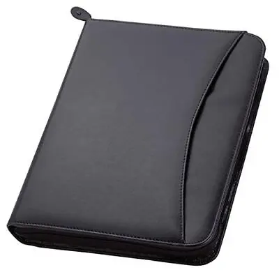 3-Ring Zipper Business Leather Portfolio Folder 1.25â€³ 3-Ring Binder Profess... • $50.26