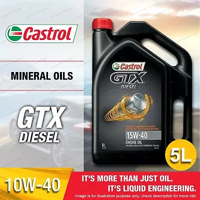 Castrol GTX Diesel 15W-40 5L For Diesel Cars Light Commercial Vehicles CH-4/SJ • $60.95