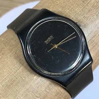 Vintage 1980's SWATCH Watch  Model C83 * Black Magic* • $53.77