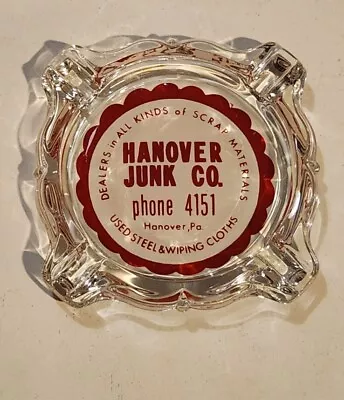 Vintage 1950's Ashtray HANOVER JUNK CO.   Phone 4151  HANOVER PA    Excellent  • $12.95