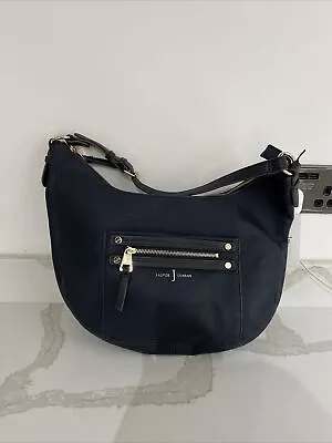 Jasper Conran Debenhams Navy Blue Faux Leather Handbag Hobo Bag Bnwt £49 • £17.99