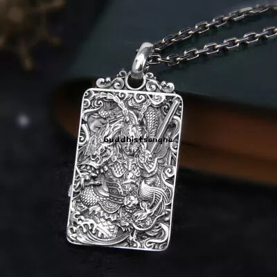 Pure S925 Sterling Silver Men WOmen Monkey King Oblong Pendant • $48.40