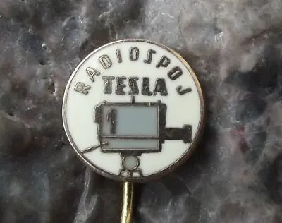 Vintage Famous Tesla Radiospoj TV & Radio Movie Camera Tripod TKO 402 Pin Badge • $8.99