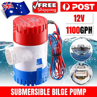 1100GPH Submersible Bilge Water Pump 12V Camp Fishing Boat Caravan Camping • $12.45