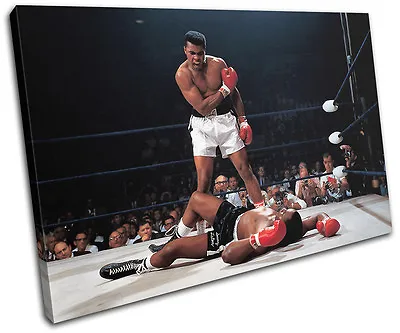 Muhammad Ali Boxing Sonny Liston Sports SINGLE CANVAS WALL ART Picture Print • £34.99