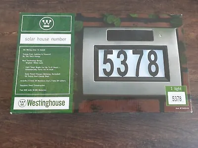 Westinghouse Solar Power Lighted House Numbers Address Light Stainless Steel • $29.75