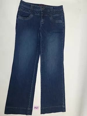 ELLE Womens Wide Leg Jeans Sz 6 Medium Wash Stretch Denim • $11.98