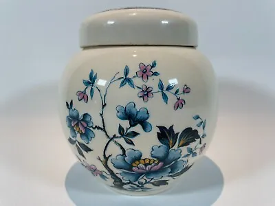 Vintage Sadler Lidded Ginger Jar Blue Floral Oriental Style • £12.99