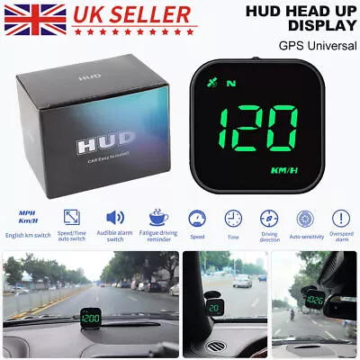 Universal Car HUD Digital GPS Speedometer Head Up Display MPH Overspeed Alarm UK • £14.61