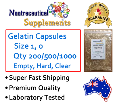 Gelatin Empty Capsules Size 1 0 Clear Hard Gelatine Gel Pill Fill • $8.95