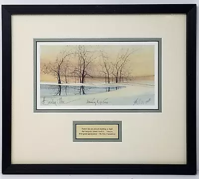 P. Buckley Moss Morning Reflections Winter Pond Snow 2001 Signed Framed Matted • $69.95