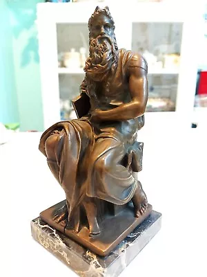 Bronze Marble Statue Moses Bust Jewish Christian Art Deco Religious Figurine • $150