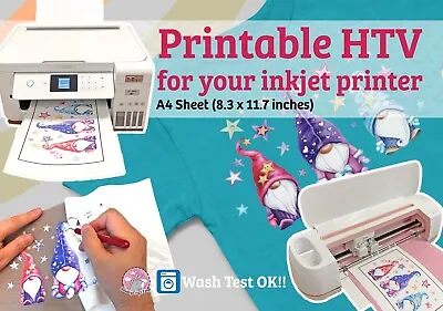 Inkjet Printable HTV DTV Home Inkjet Direct To Vinyl Printable Heat Transfer • $7.20