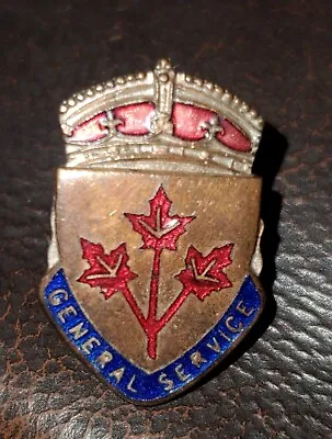 Vintage WWII King's Crown Canadian General Service Badge Military   • $15