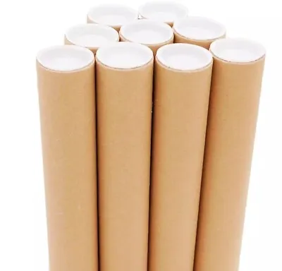 £9.95 • Buy Cardboard Tubes With White End Caps Postal Storage Tubes A1 620MM X 49.5MM