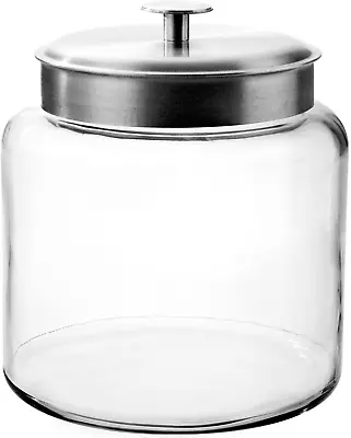 1.5 Gallon Montana Glass Jar With Lid (2 Piece Brushed Metal Dishwasher Safe) • $52.99