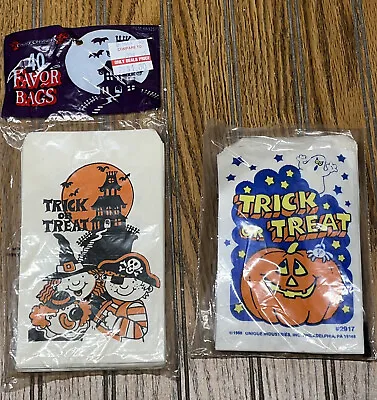 Vintage 1993/1988 Halloween Treat Favor Bags Sacks Pumpkin Witch - 40 Count • $13.49