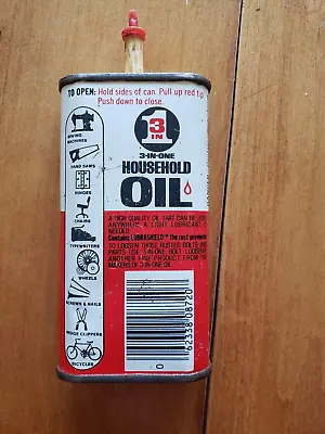 3 In One  Household Oil - 3 Fl Oz - Plastic Top - Empty • $6