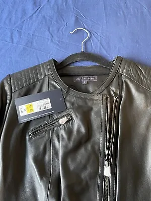 Marks & Spencer Ladies Leather Jacket. 16 Petite. BNWT • £100